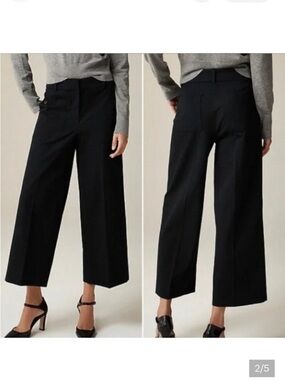 JCrew Sydney Pants. Womens black  Wide-Leg Cropped Pants
